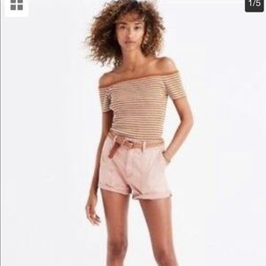 Madewell off the shoulder knit striped top